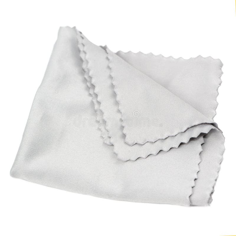 Grey Optical Cleaning Cloth Isolated on White Background Stock Image