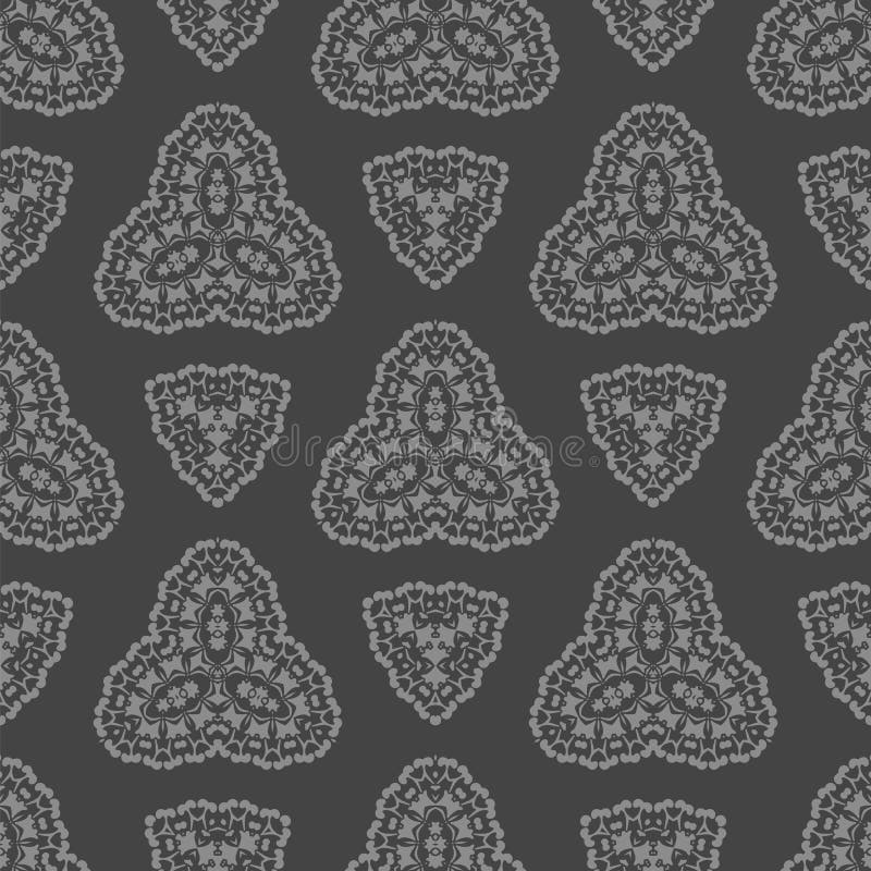 Grey Ornamental Seamless Pattern. Endless Texture. Oriental Geometric