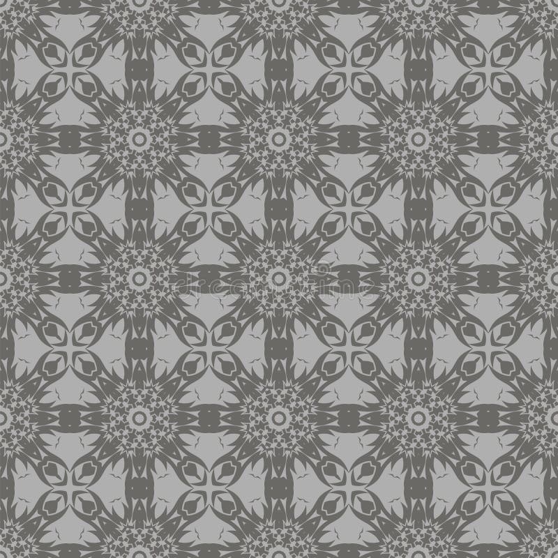 Grey Ornamental Seamless Line Pattern Stock Vector Illustration of