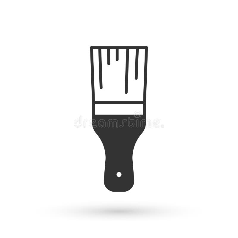 Grey Paint Brush Icon Isolated on White Background. Vector Stock Vector