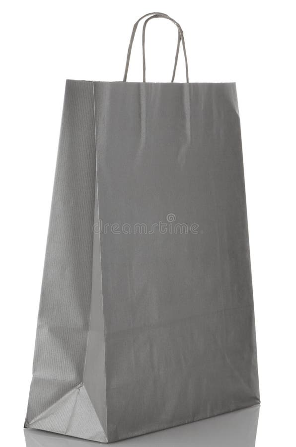 Grey paper bag stock image. Image of present, sack, object 27057885