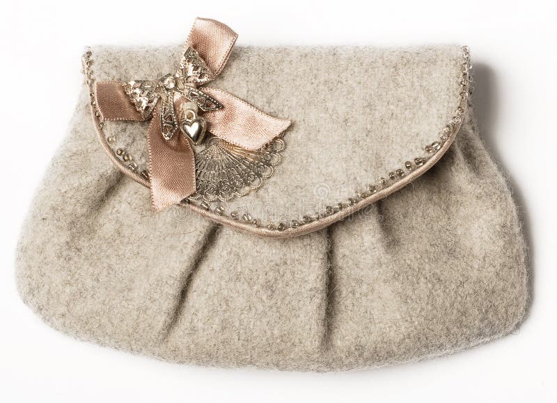 Grey purse with bow