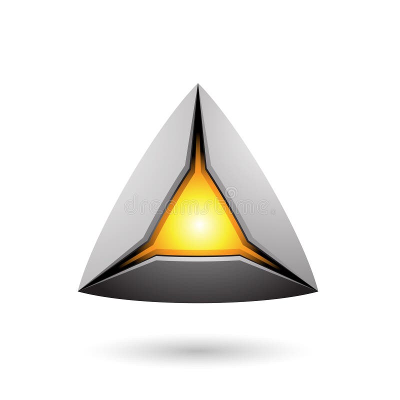 Grey Pyramid con un ejemplo del vector de la base que brilla intensamente libre illustration