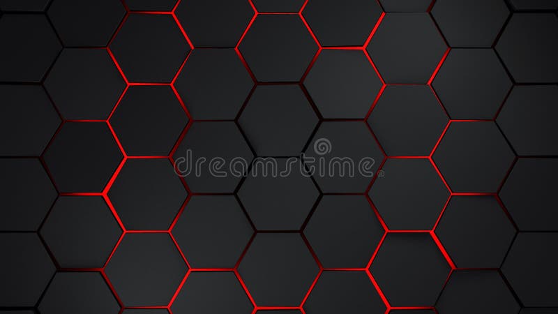 grey and red hexagons modern background