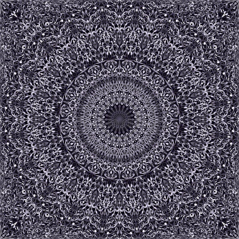 Grey Seamless Floral Kaleidoscope Mandala Geometry Pattern Background ...