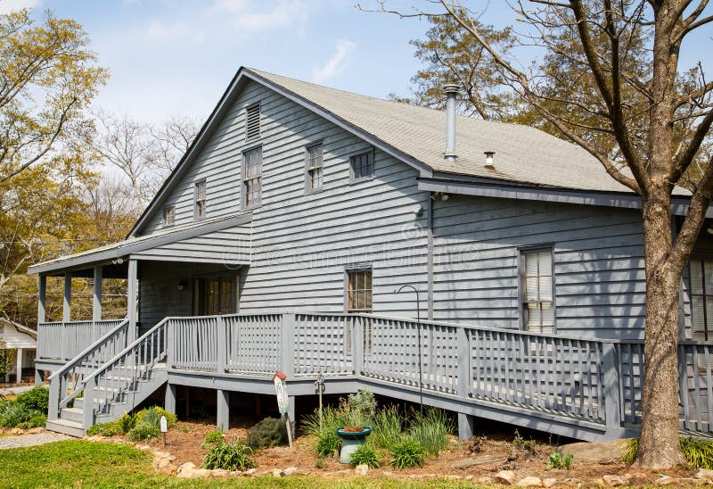 Grey Siding House with Wheelchair Ramp