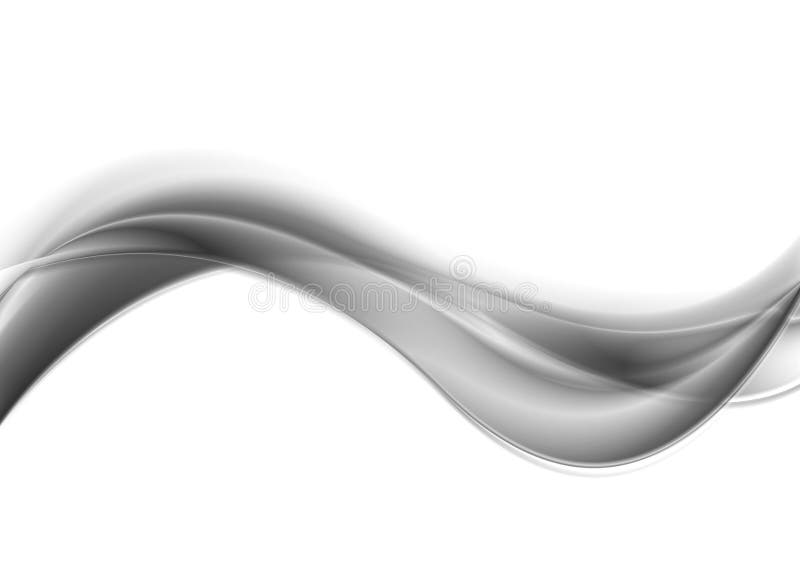 Grey Silver Smooth Waves Abstract Background Stock Vector