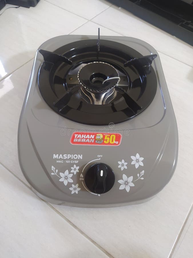 Grey single gas stove editorial photo. Image of single 264830716