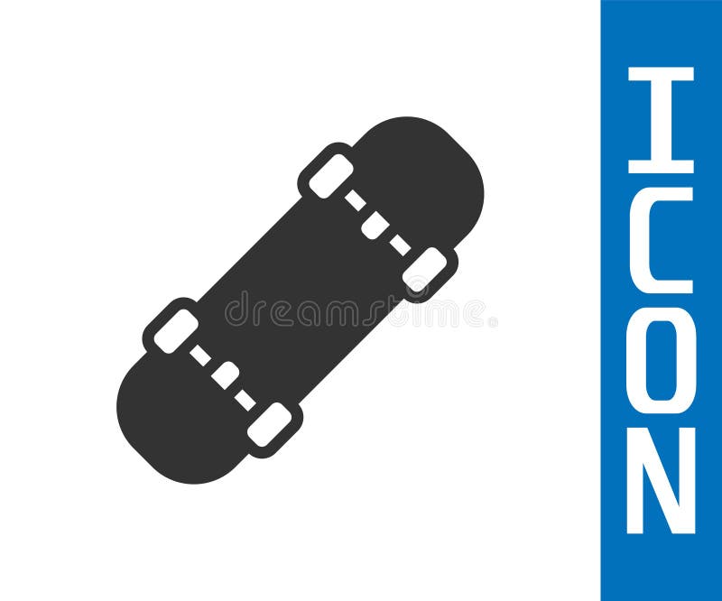 Grey Skateboard icon isolated on white background. Extreme sport. Sport equipment. Vector vector illustration