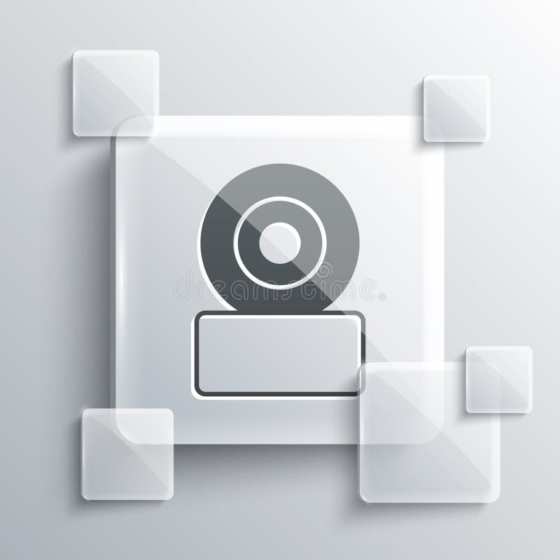 Grey Skateboard wheel icon isolated on grey background. Skate wheel. Square glass panels. Vector stock illustration