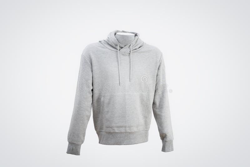 Download Grey Sweatshirt On White Background Stock Photo - Image of ...