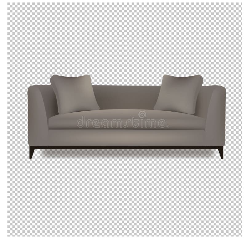 Grey Sofa Bed With Isolated Transparent Background royalty free illustration