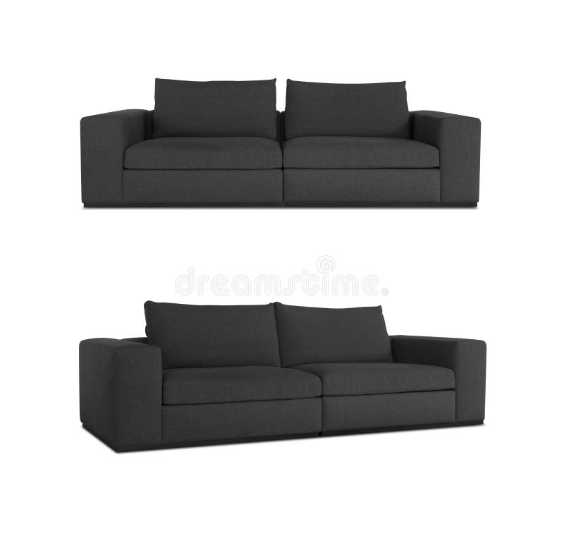 Grey Sofa on White Background Stock Photo Image of lifestyle