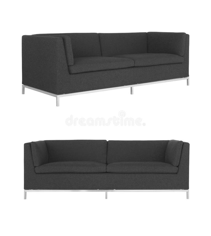 Grey Sofa on White Background Stock Image Image of texture, home 98557873