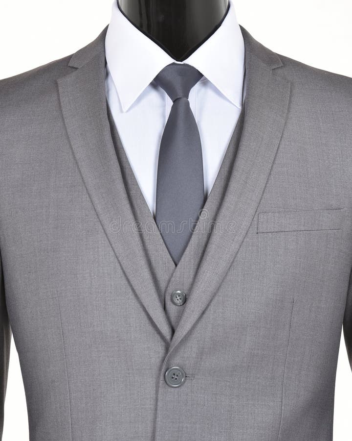 Grey suit and tie