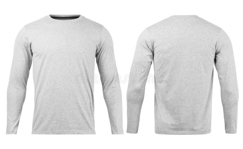 Grey T Shirt Mockup Front and Back Used As Design Template, Isolated on ...