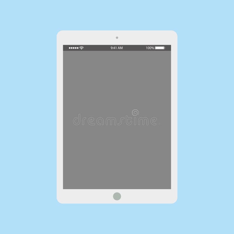 Grey Tablet with Empty White Screen and Camera Icon Vector Eps10. Grey