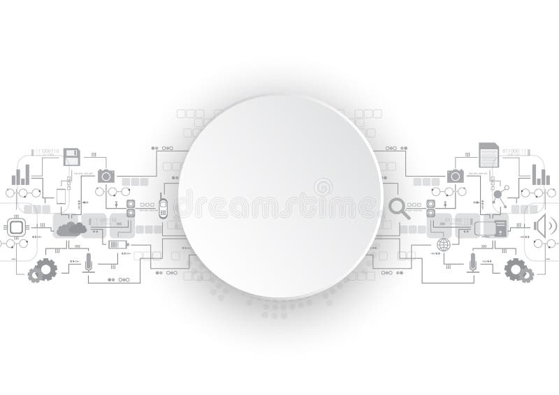 Grey Technology Circuit Icon Background vector illustration