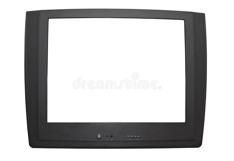 Grey television on white stock photo. Image of wide, home 3809334