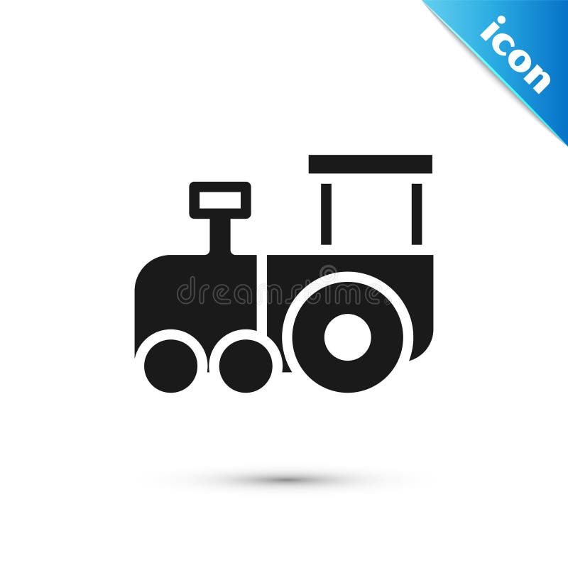 Grey Toy Train Icon Isolated on White Background. Vector Stock Vector