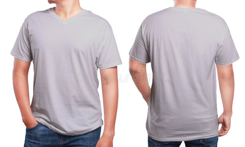 Download Grey V-Neck Shirt Design Template Stock Photo - Image of ...