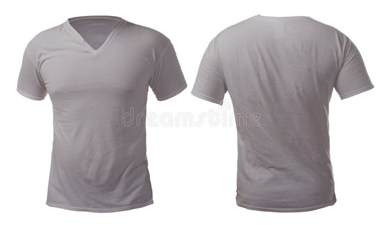Grey V-Neck Shirt Design Template. Grey v-neck t-shirt mock up, front and back view, isolated. Male model wear plain grey shirt mockup. V Neck shirt design stock image Grey V-Neck Shirt Design Template. Grey v-neck t-shirt mock up, front and back view, isolated. Male model wear plain grey shirt mockup. V Neck shirt design stock image