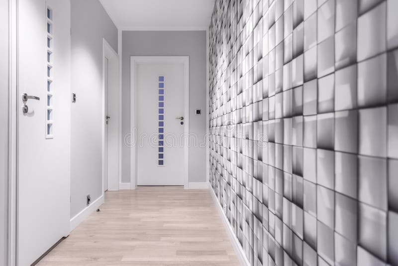 Grey wall in hallway stock photo. Image of modern, horizontal 90876262