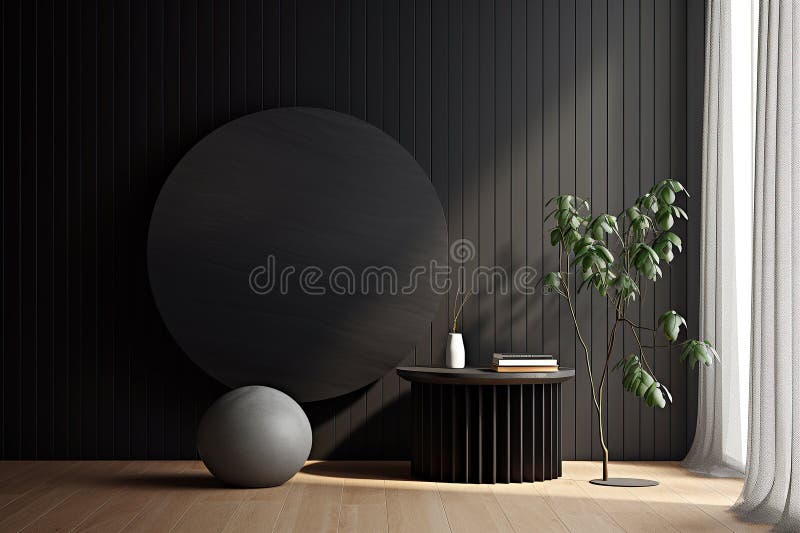 Illustration of Black Minimalist Interior Design