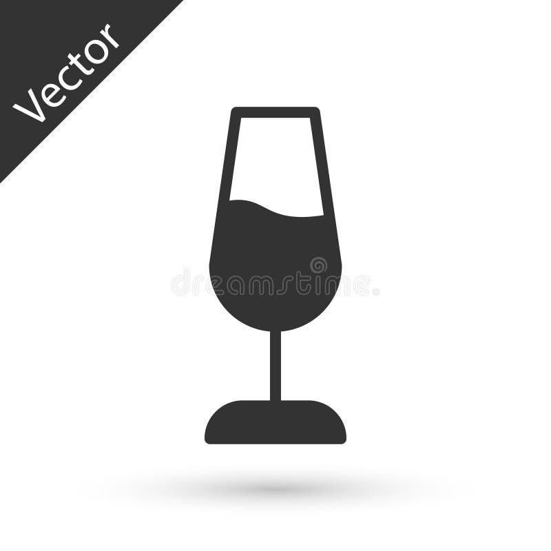 Grey Wine Glass Icon Isolated on White Background. Wineglass Sign Stock