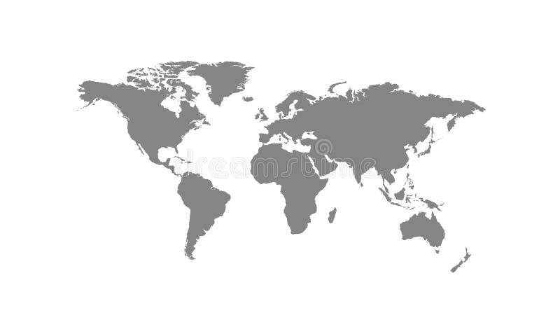 Map Of World In Grey Colors With Red Highlighted Countries Of Asia