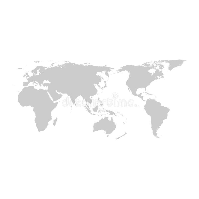 Grey World Map Vector Flat Design Stock Vector Illustration Of East