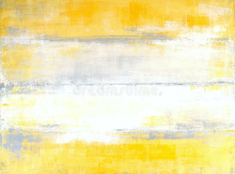 Grey and Yellow Abstract Art Painting Stock Illustration Illustration