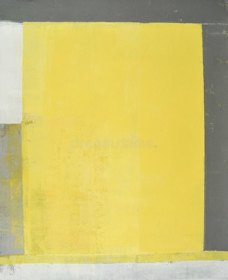 Grey and Yellow Abstract Art Painting Stock Illustration Illustration
