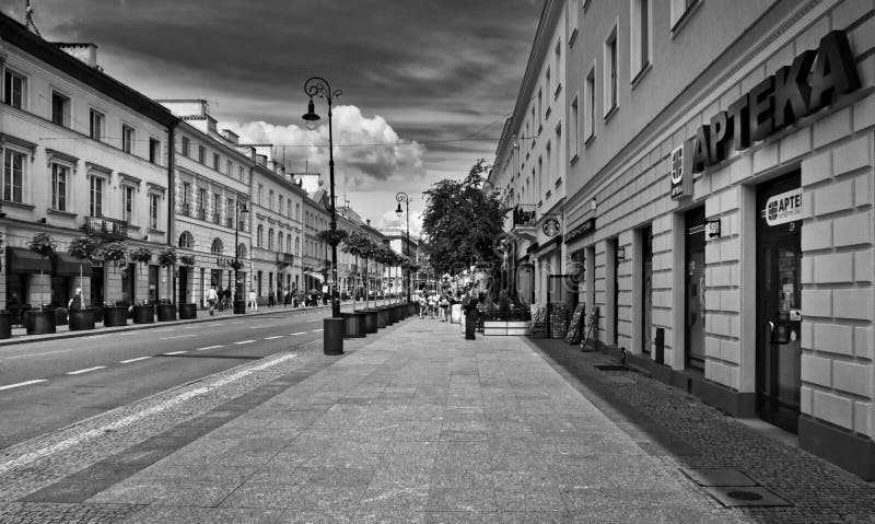 Greyscale Photo Of Road With Buildings royalty free stock images Greyscale Photo Of Road With Buildings royalty free stock images