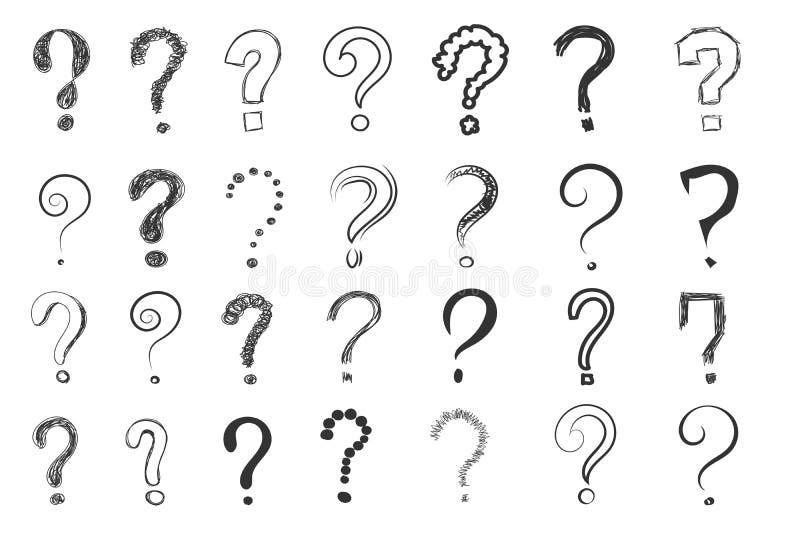 Gribouillage de point d'interrogation. illustration de vecteur