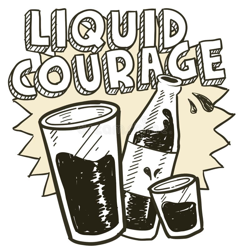 Croquis liquide d'alcool de courage