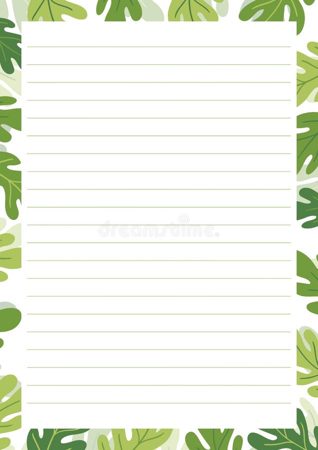 Grid Paper. Abstract Striped Background with Color Horizontal Lines.  Printing Paper Note on Floral Background Stock Vector - Illustration of  note, design: 211752674