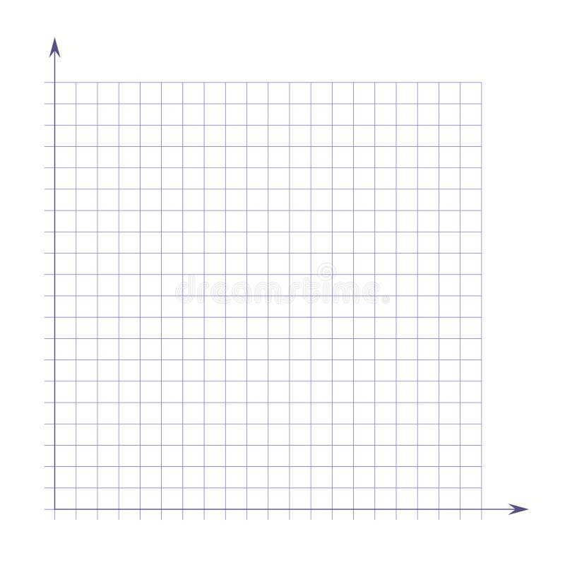 Grid Paper. Mathematical Graph. Cartesian Coordinate System with Xaxis