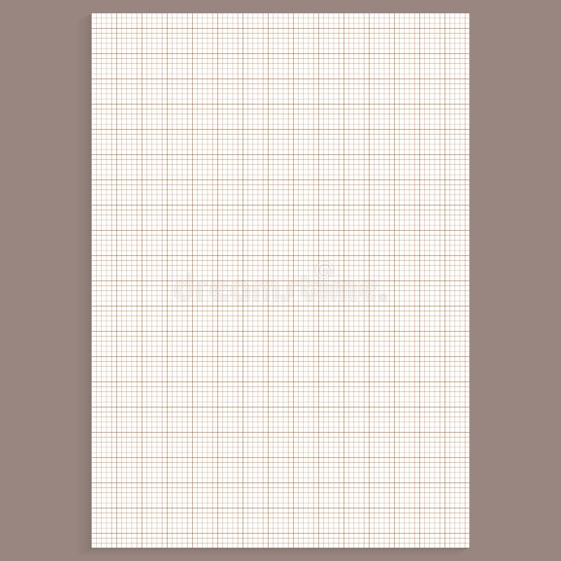 Grid Paper. Realistic Blank Lined Paper Sheet in A4 Format. Squared