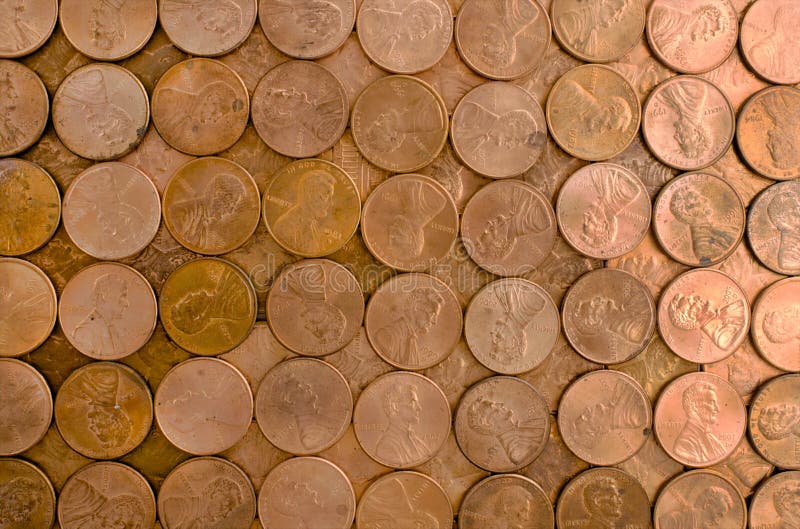 Grid of pennies stock image. Image of background, columns - 9189271