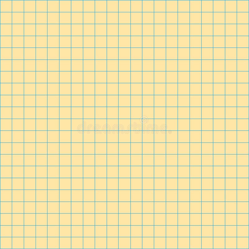 Grid square graph line full page on yellow paper background, paper grid square graph line texture of note book blank, grid line vector illustration