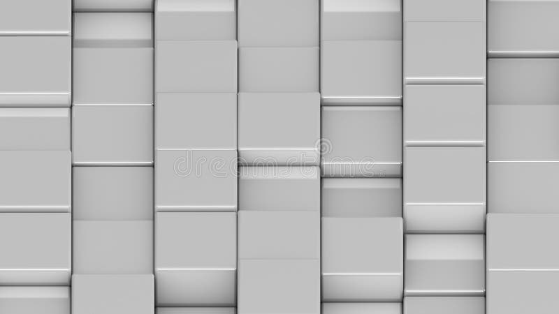 Grid of white cubes. Medium shot. 3D computer generated background image