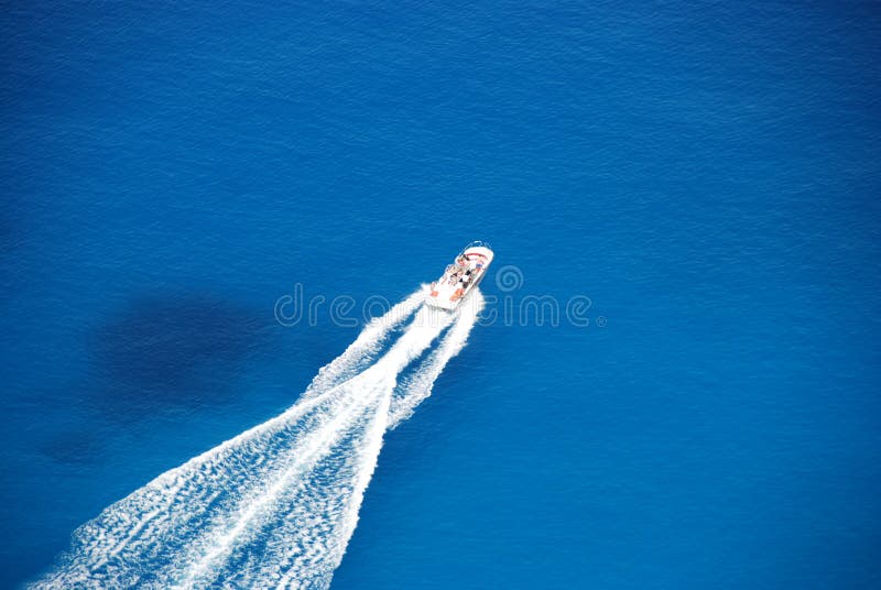 Griechenland-Bewegungsboot der Zakynthos-Insel blaues Se