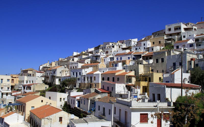 Griechische Häuser in Ioulis, Kapital von Kea Insel lizenzfreies stockfoto Griechische Häuser in Ioulis, Kapital von Kea Insel lizenzfreies stockfoto
