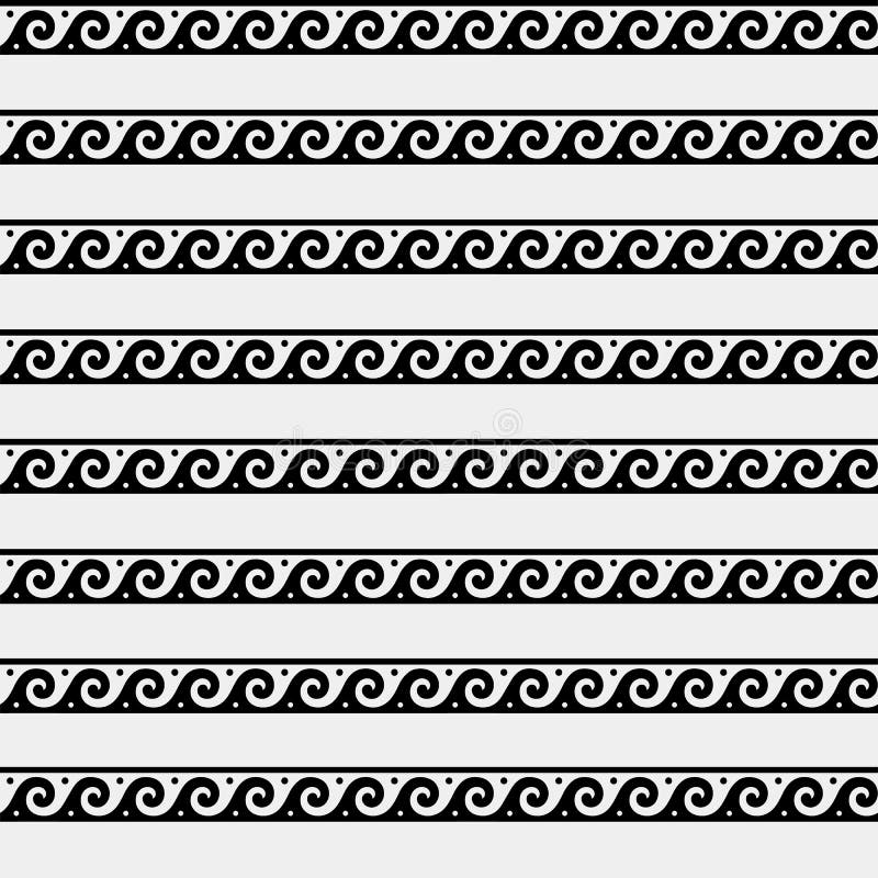 Grieks minimaal zwart-wit patroon, achtergrond, ornament Oude stijl, symbolen, golven royalty-vrije illustratie Grieks minimaal zwart-wit patroon, achtergrond, ornament Oude stijl, symbolen, golven royalty-vrije illustratie