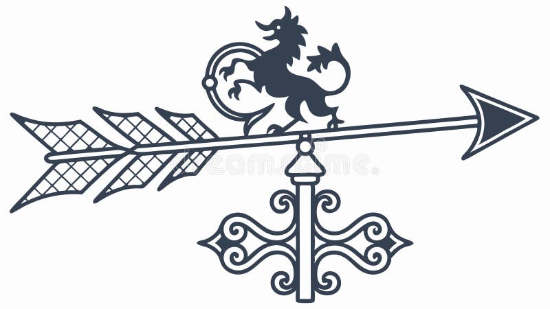Griffin Weathervane Arrow Direction and Mythical Symbol vetor design Generative AI stock illustrationer