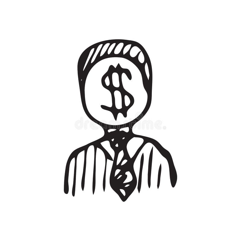 Griffonnage tiré par la main d'argent d'hommes Icône du dollar de croquis Elem de décoration illustration de vecteur Griffonnage tiré par la main d'argent d'hommes Icône du dollar de croquis Elem de décoration illustration de vecteur
