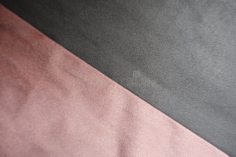 Gray and pink artificial suede sewn together vertically. Gray and pink artificial suede sewn together vertically