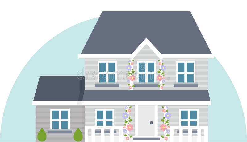 Grijs vector twee verhaalhuis vector illustratie Grijs vector twee verhaalhuis vector illustratie