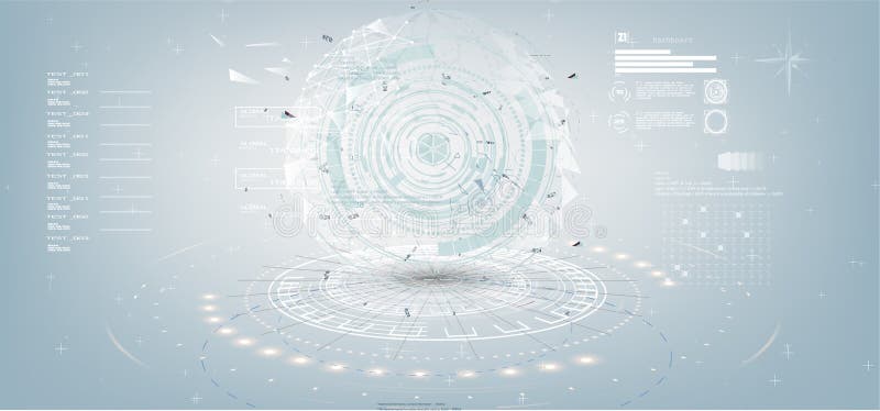 Grijze witte Abstracte technologieachtergrond met diverse technologieelementen in stijl HUD royalty-vrije illustratie Grijze witte Abstracte technologieachtergrond met diverse technologieelementen in stijl HUD royalty-vrije illustratie